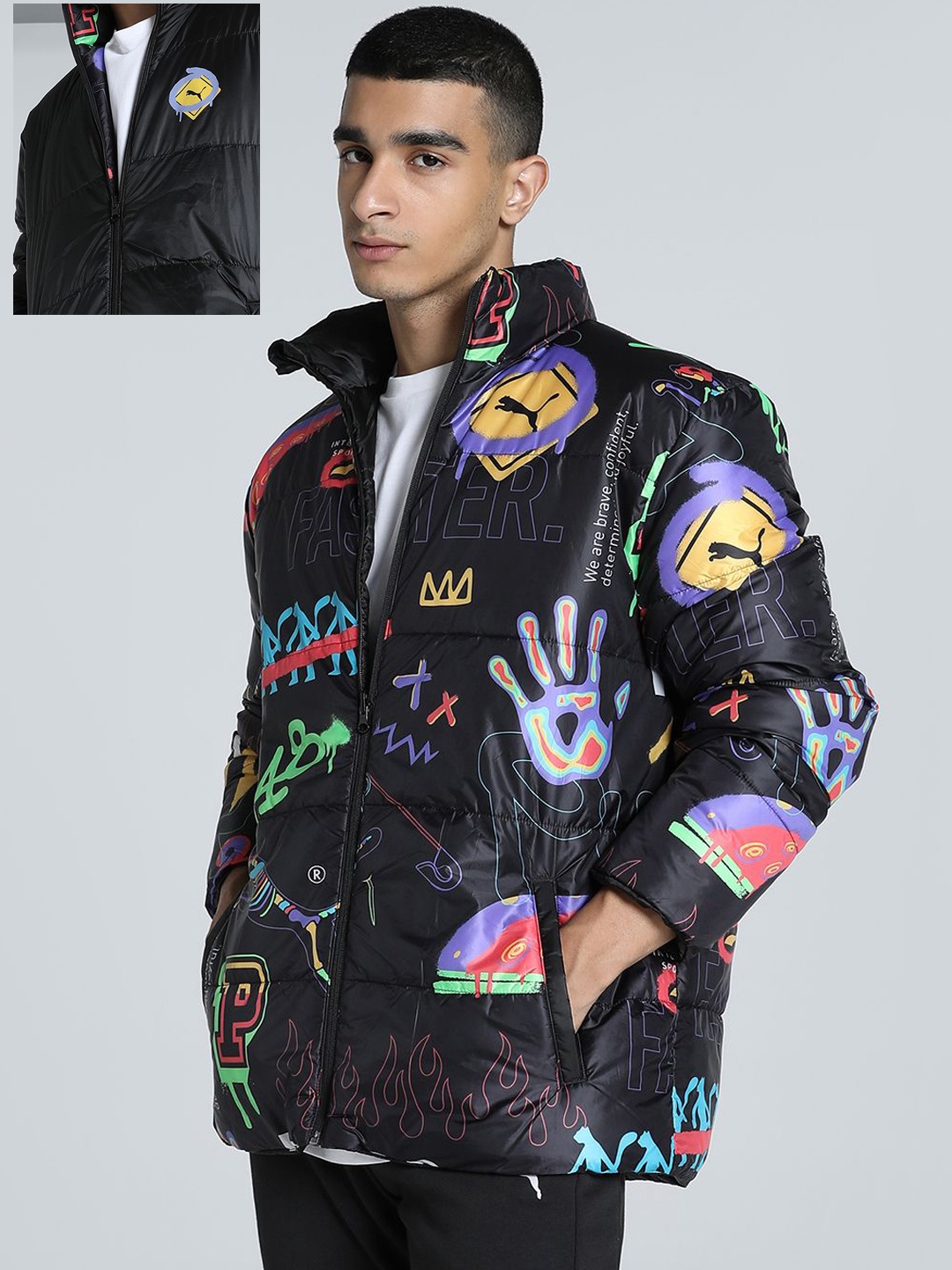 

Puma CLASSICS DRIP Men Reversible Jacket, Black