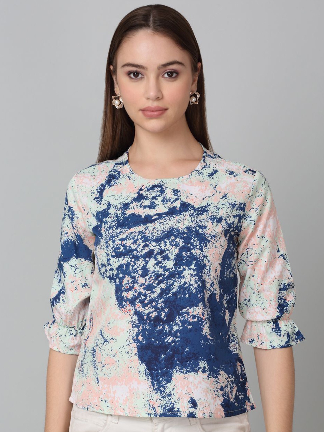 

Dressitude Women Abstract Printed Regular Top, Sea green