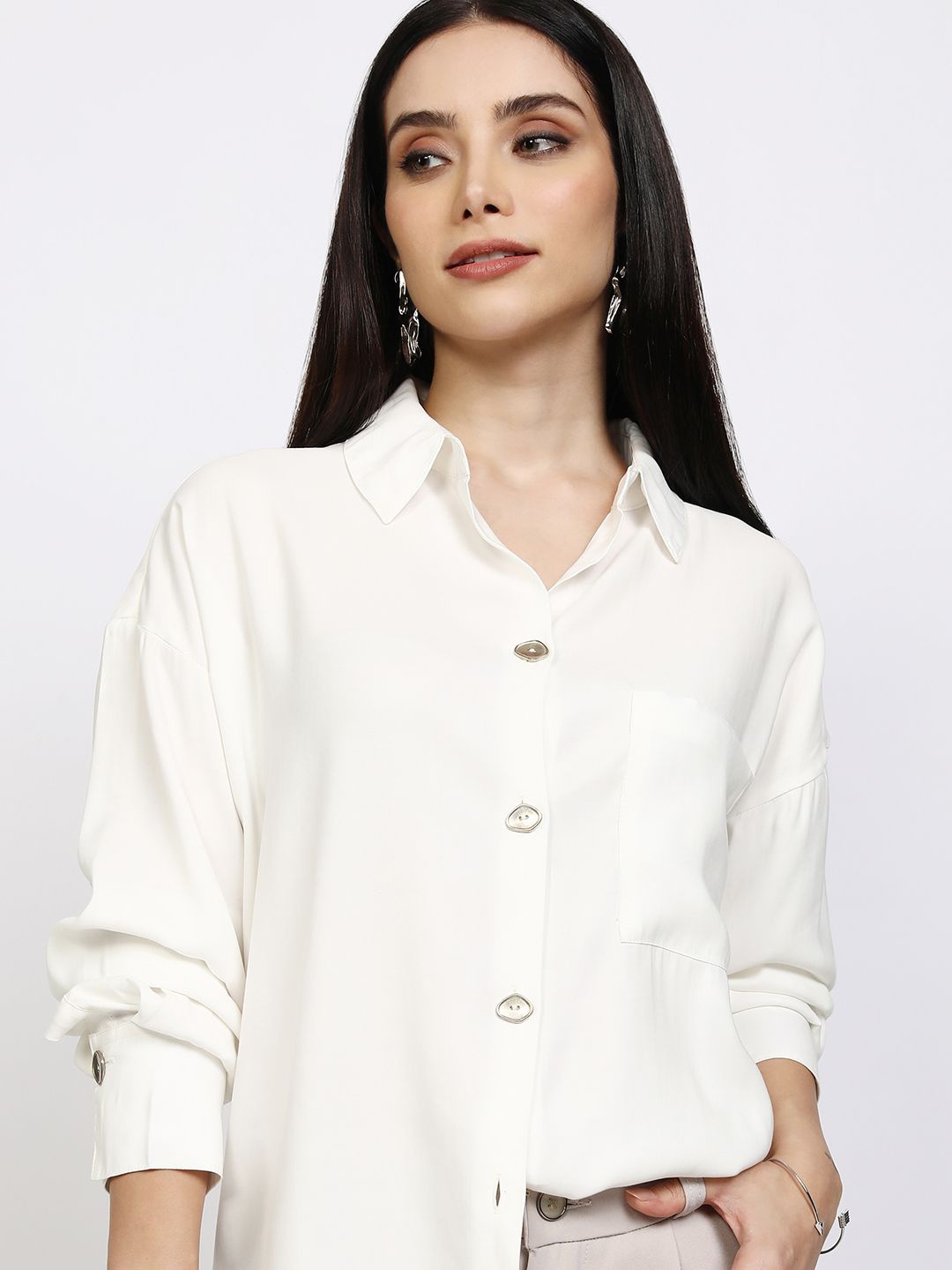 

CHIC BY TOKYO TALKIES Women Opaque Formal Shirt, Off white