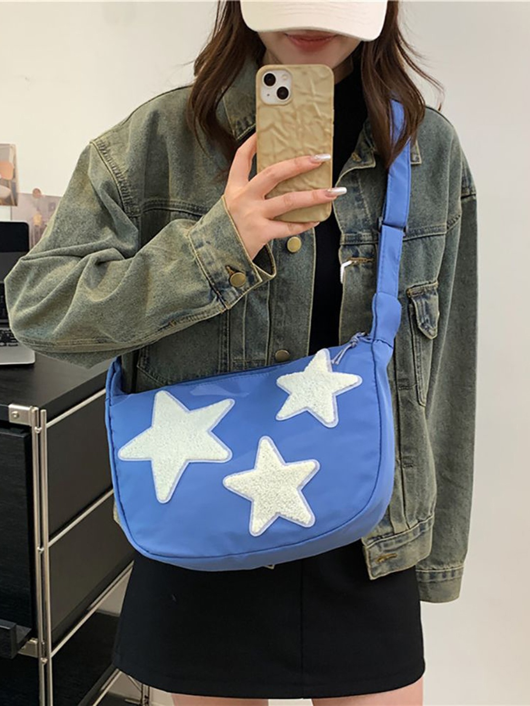 

StyleCast x Revolte Printed Hobo Bag, Blue