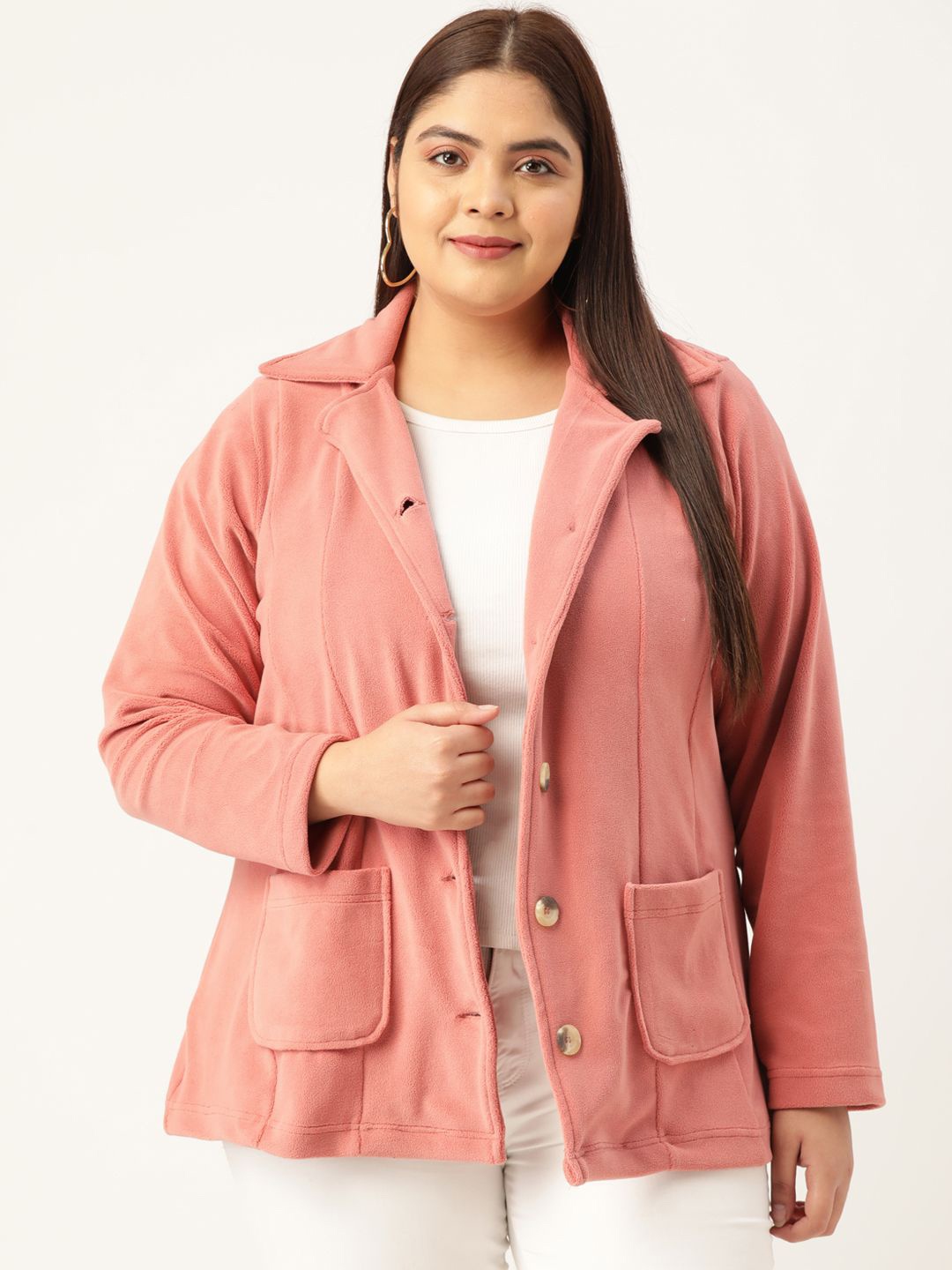 

theRebelinme Women Open Front Jacket, Rose
