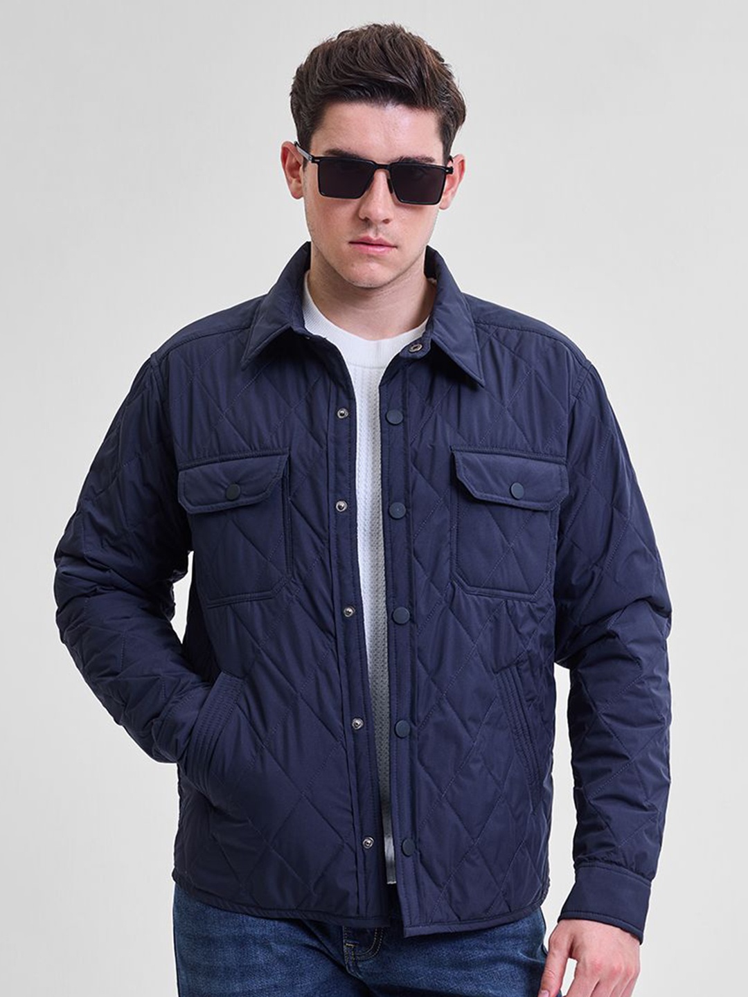 

Snitch Men Quilted Jacket, Navy blue