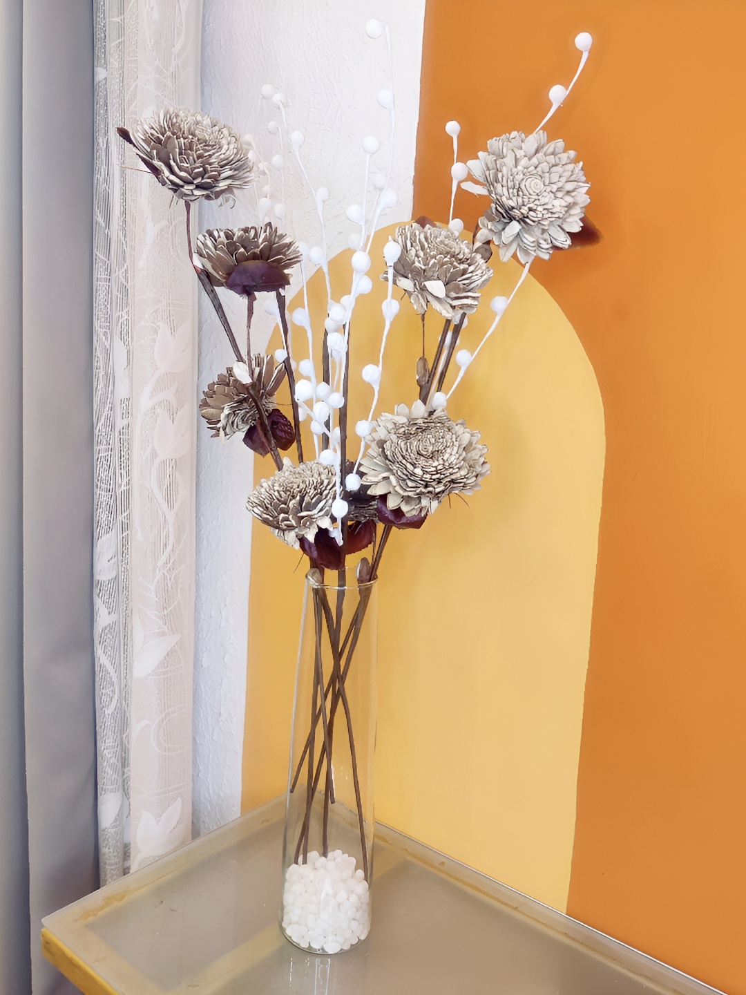 

Myntra Elegant Homes White 1 Bunch Dahlia Paddle Artificial Flower