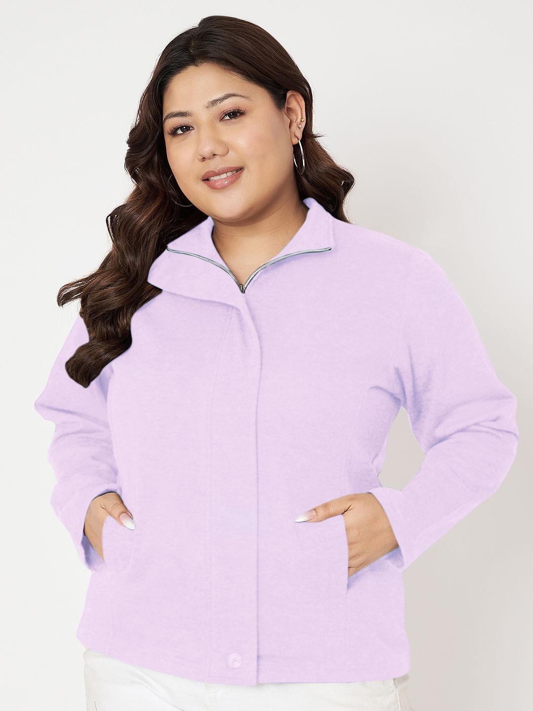 

BRINNS Women Mock Collar Long Sleeves Sweatshirt, Lavender