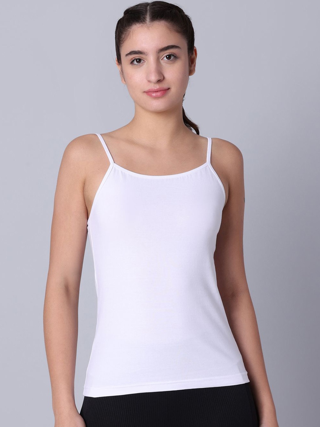

Sillysally Women Pack Of 2 Non-Padded Camisoles, White
