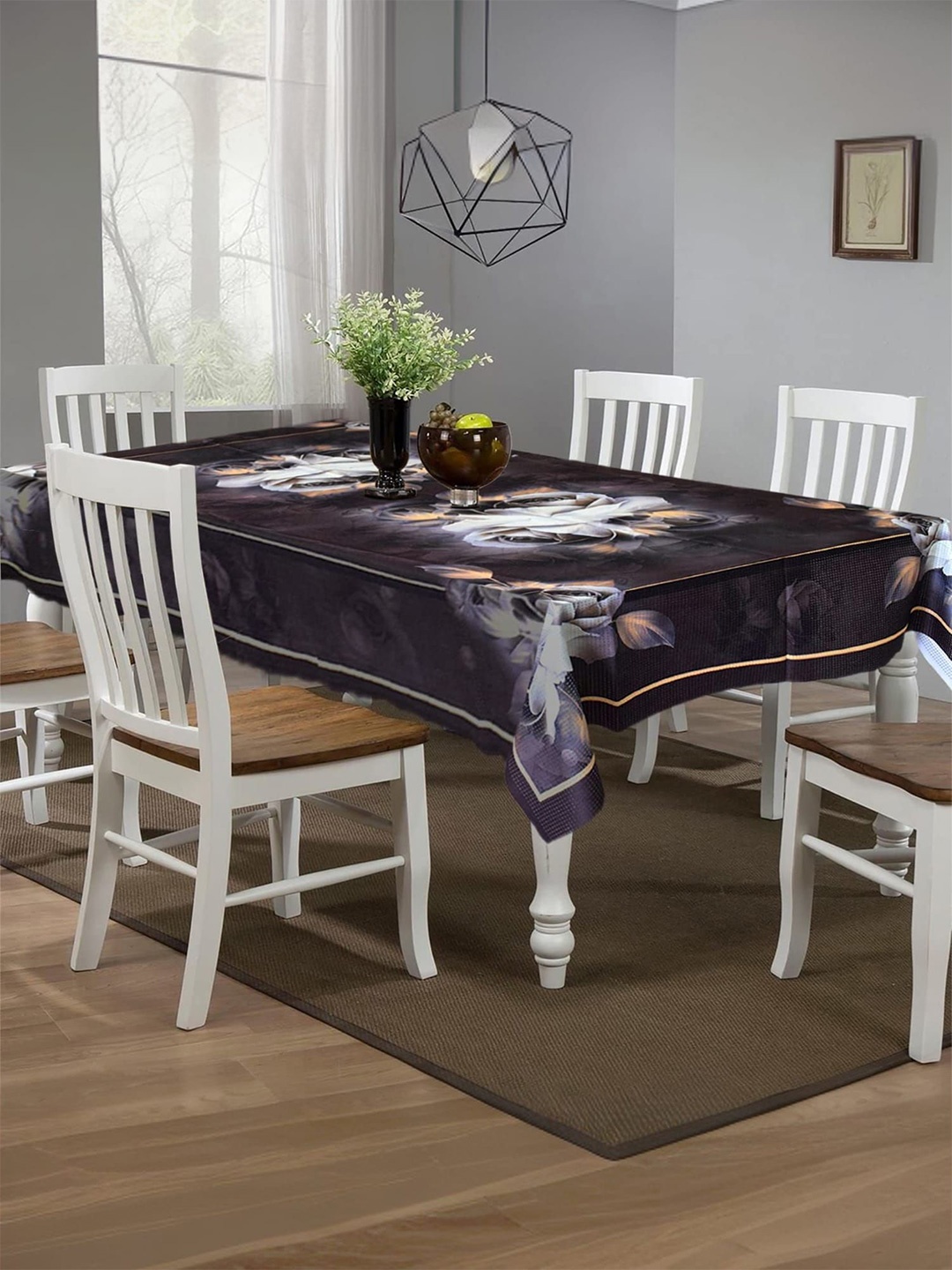 

Kuber Industries Brown Cotton 6-Seater Table Cover