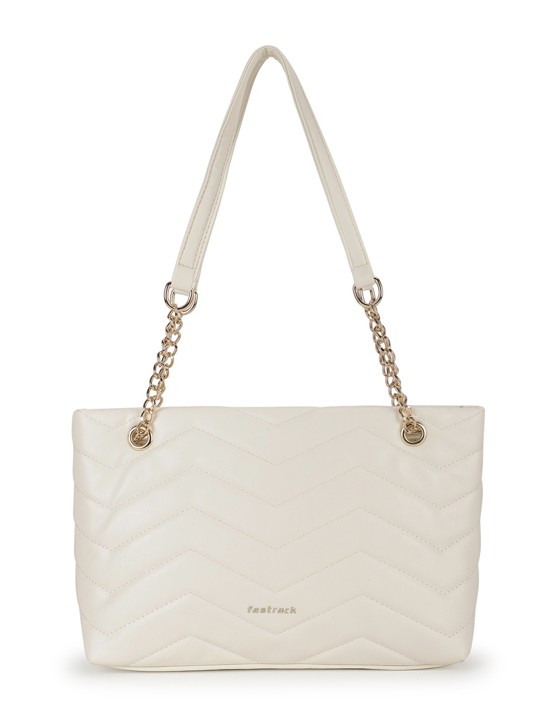 

Fastrack Textured PU Structured Shoulder Bag with Quilted, White