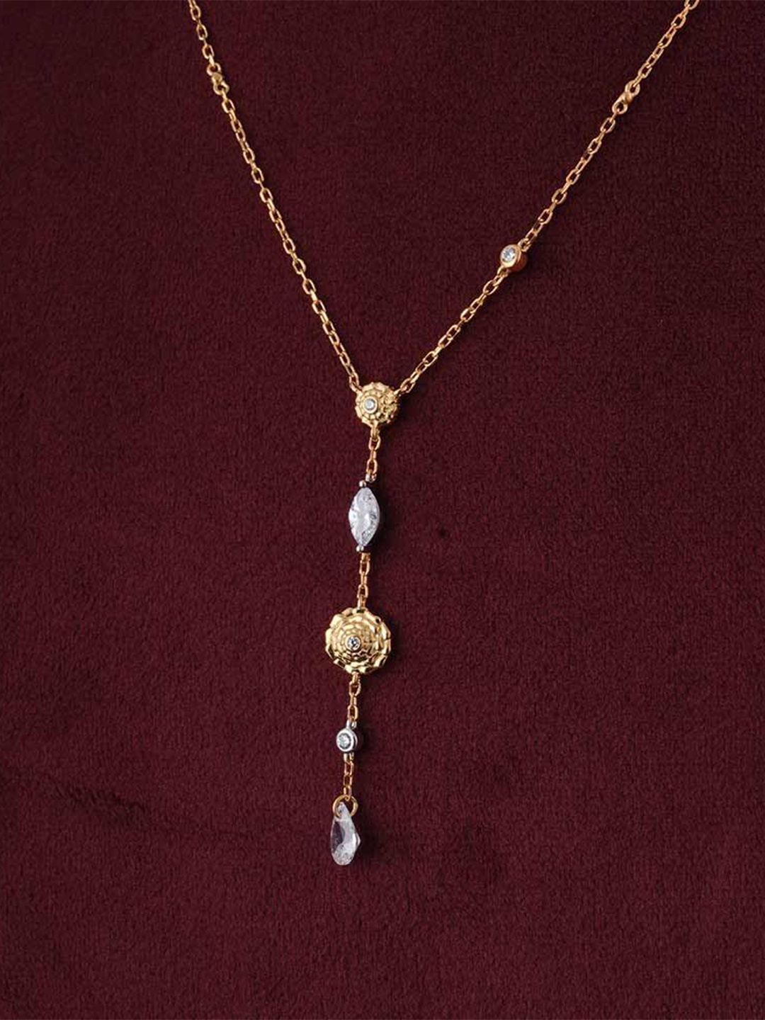

PALMONAS 925 Sterling Silver Gold-Plated Cubic Zirconica Studded Chain
