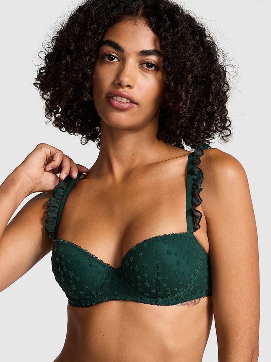 

Victoria's Secret Half Coverage Underwired Heavily Padded Balconette Bra, Green