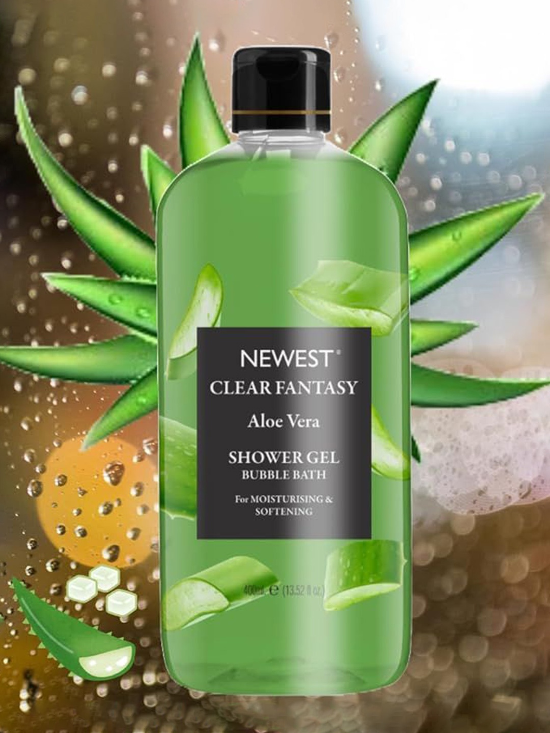 

NEWEST Clear Fantasy Aloe Vera Body Wash Shower Gel Bubble Bath - 400ml, Lime green