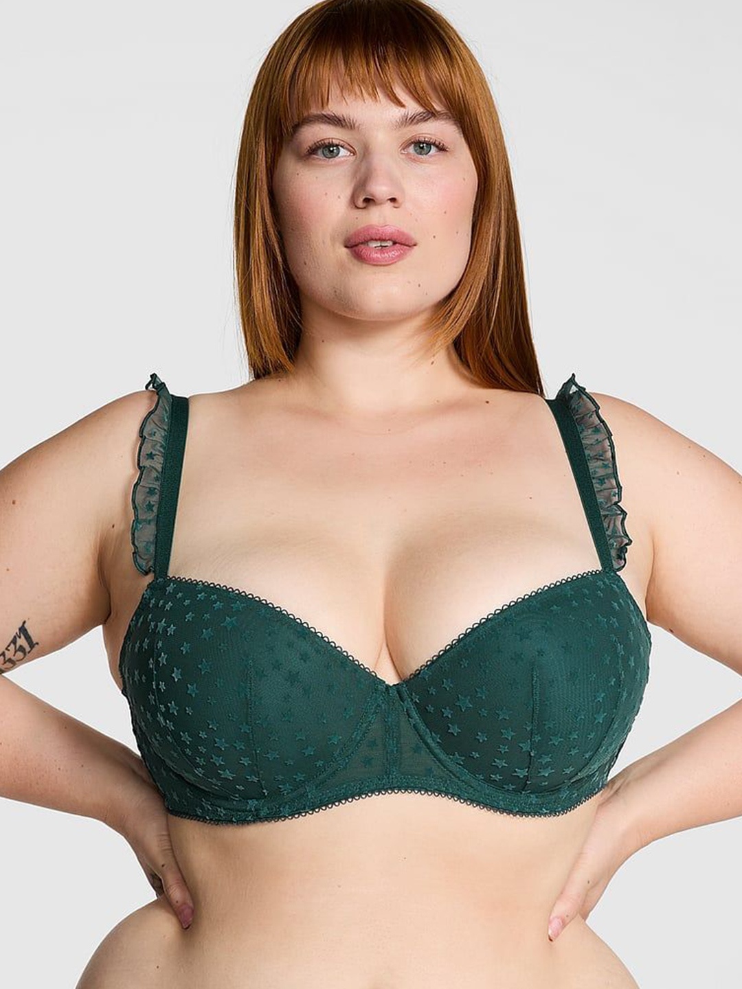 

Victoria's Secret Women Half Coverage Underwired Lightly Padded Balconette Bra, Green