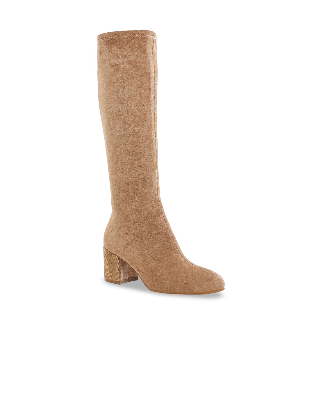 

RAG & CO Women Block-Heeled High-Top Boots, Camel brown