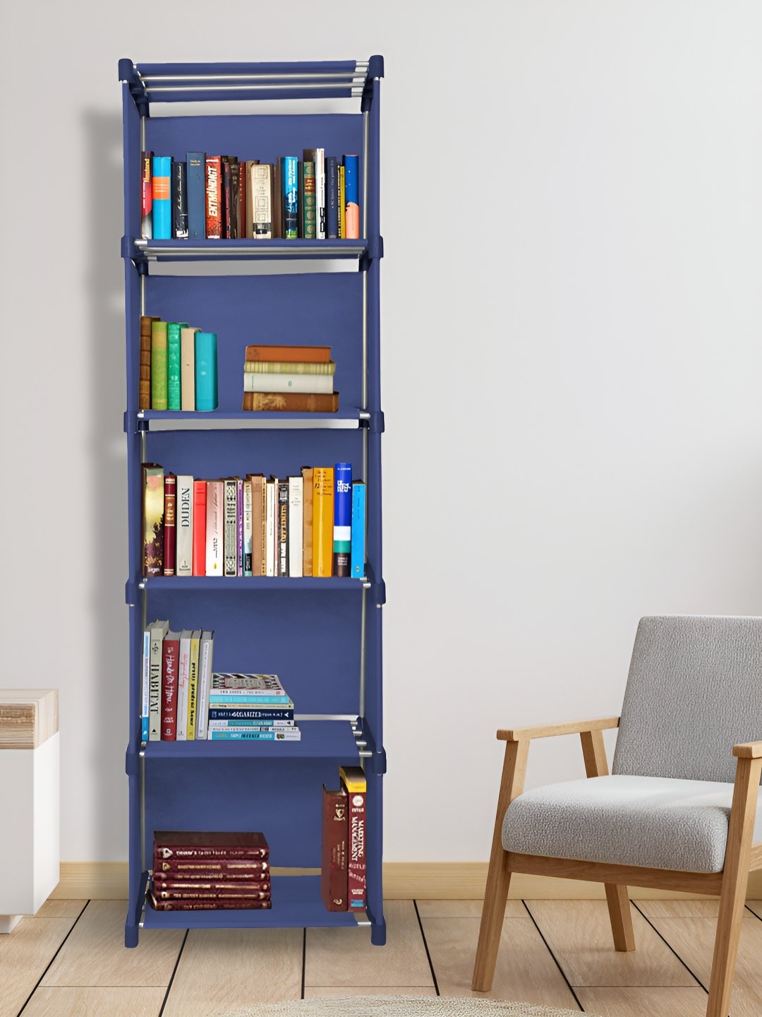 

Decent Hut Navy Blue 6 Shelves Book Rack