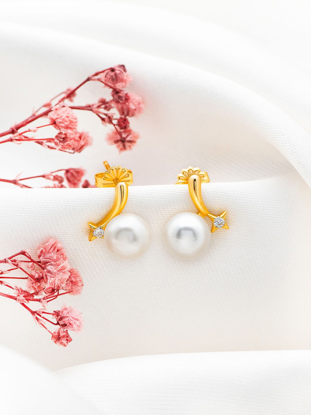 

SILBERRY Contemporary Studs Earrings, Gold