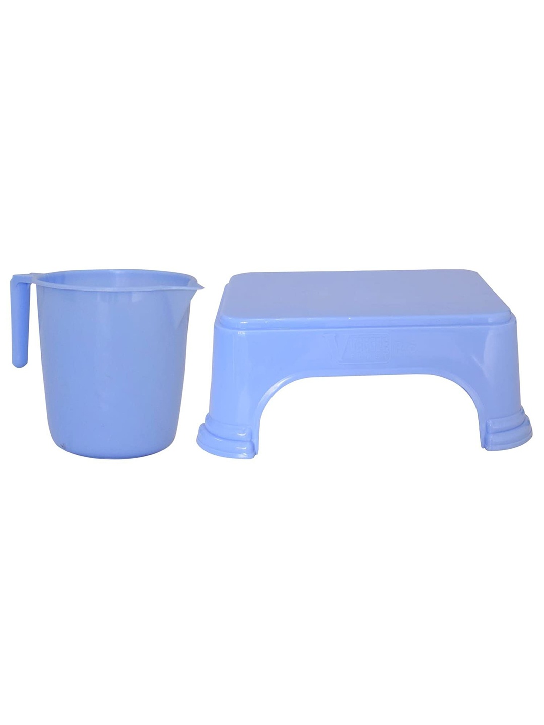 

Kuber Industries Blue 2 piece Solid Plastic Bath Accessories Set