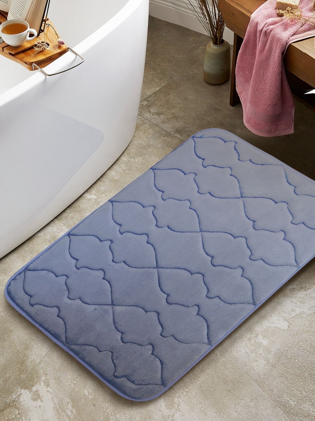 

BIANCA Grey Anti-Slip Rectangular Bath Rug