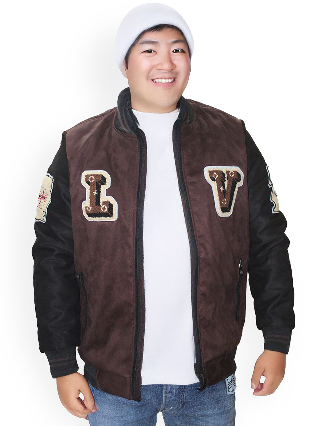 

StyleCast Men Polyester Bomber with Patchwork Jacket, Black