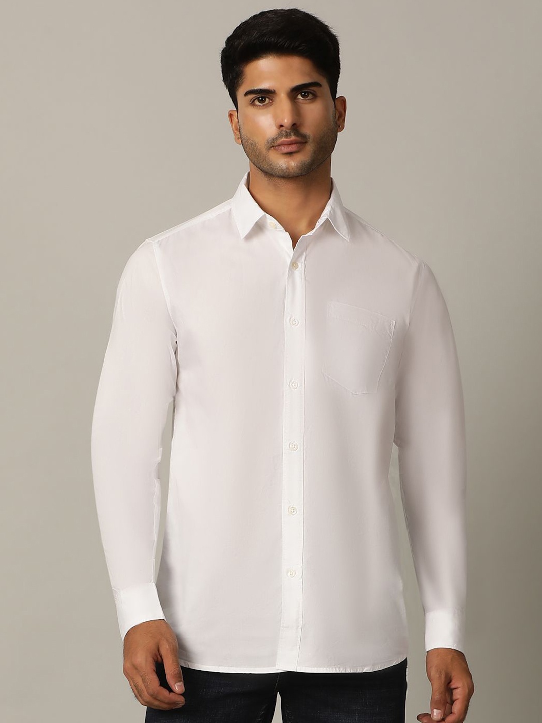 

JADE BLUE Men Slim Fit Opaque Casual Shirt, White