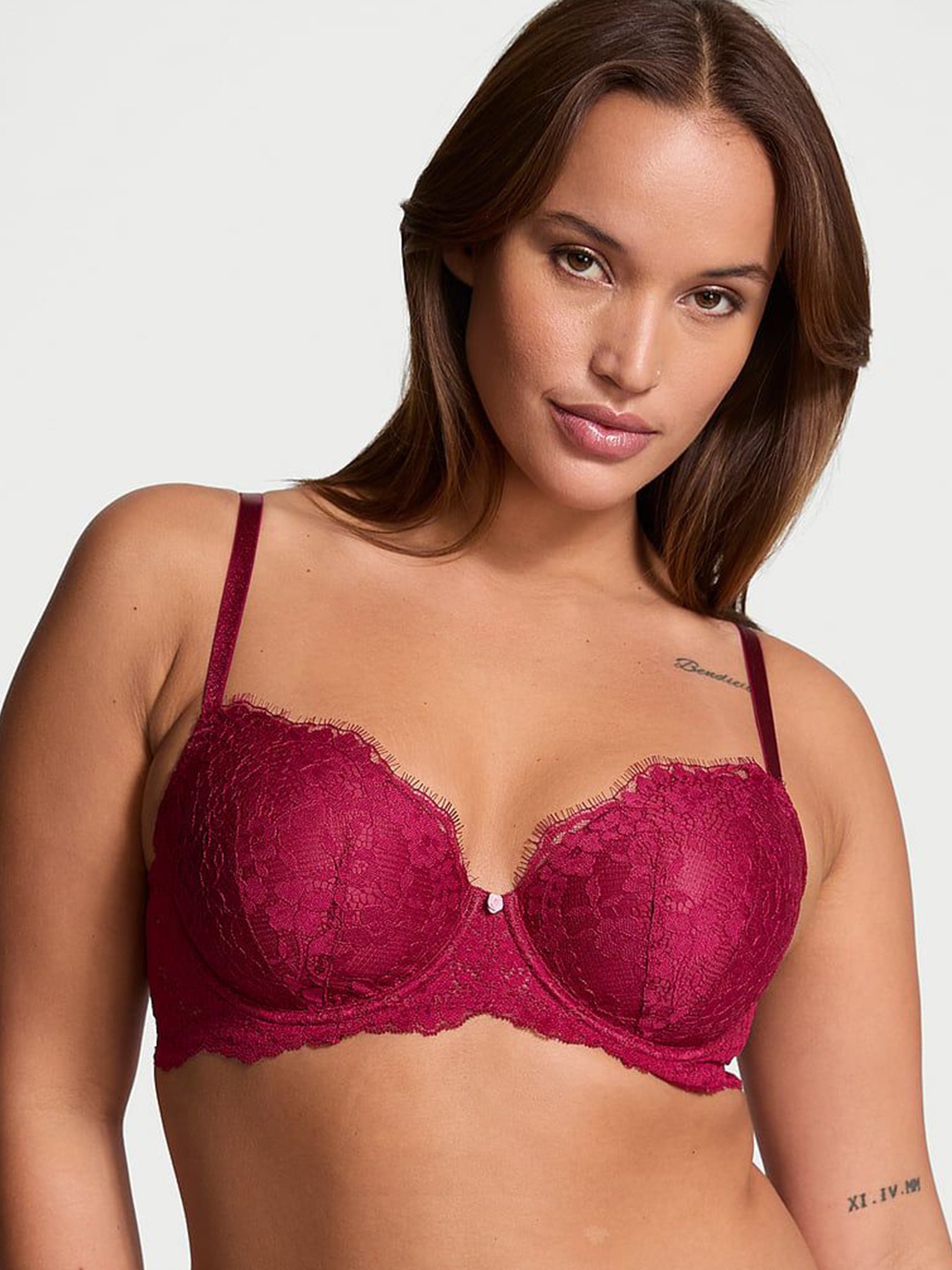 

Victoria's Secret Floral Medium Coverage Underwired Lightly Padded Everyday Bra, Red