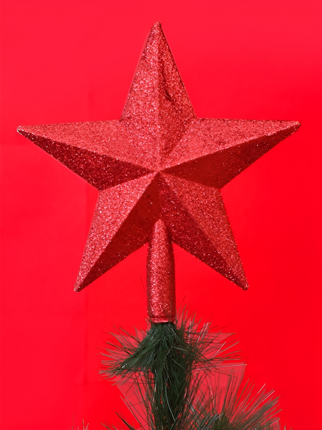 

TAYHAA 2-Pcs Red Shimmer Star Topper