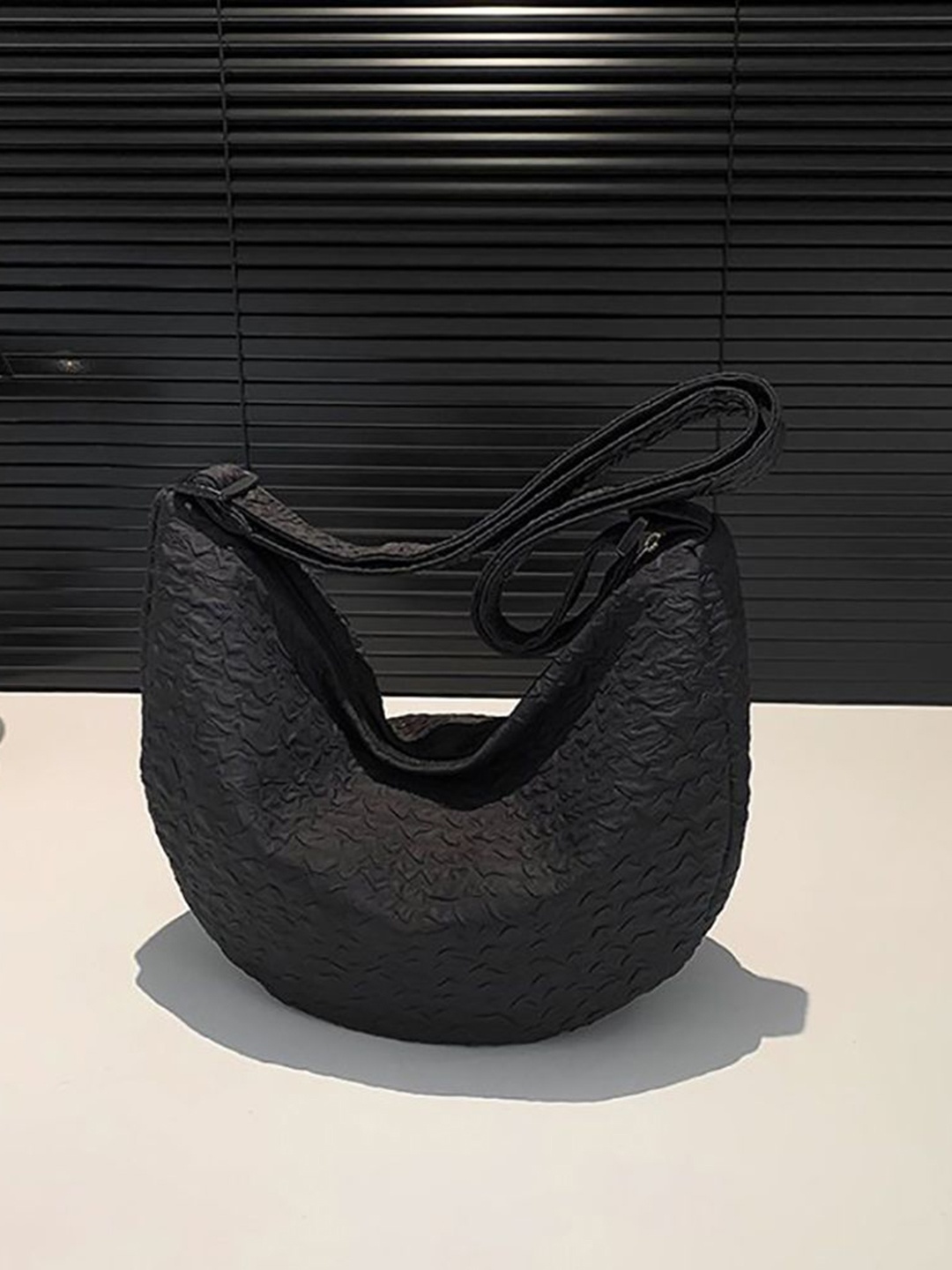 

StyleCast x Revolte Textured Hobo Bag, Black