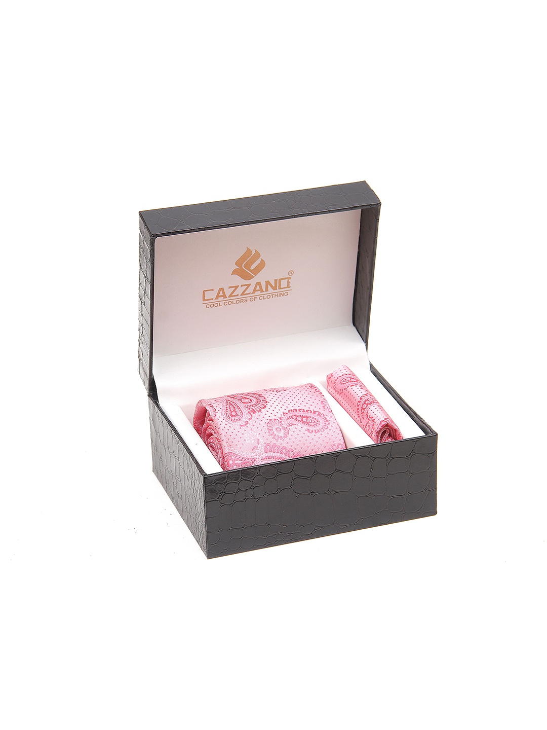 

Cazzano Men Accessory Gift Set of Tie and Pocket Square, Pink