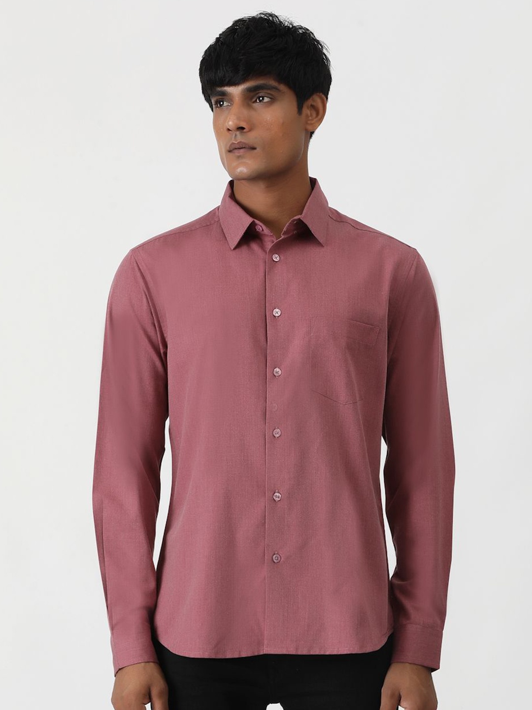 

Greenfibre Men Slim Fit Opaque Casual Shirt, Pink