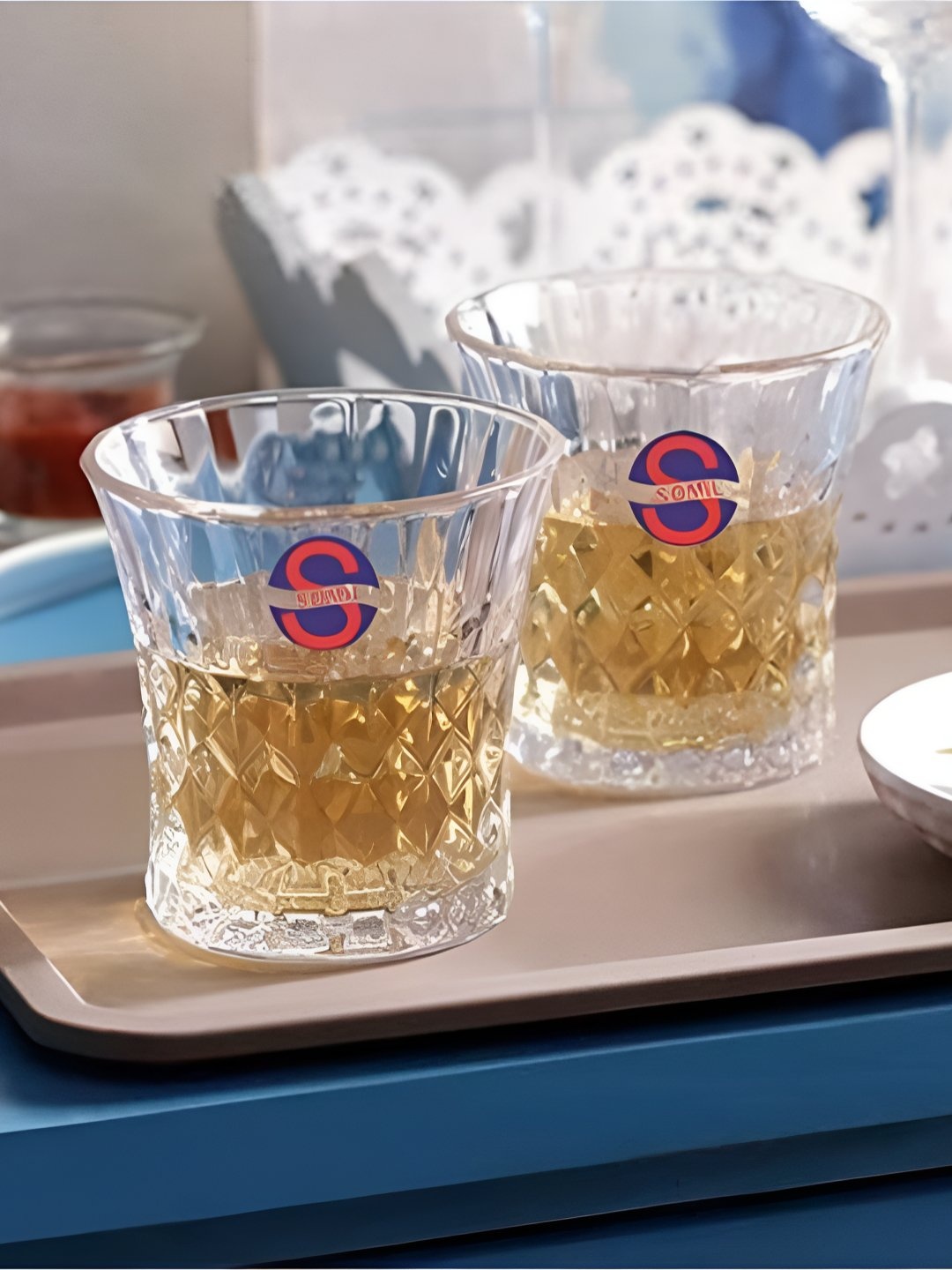 

SOMIL Transparent 2 Pieces Dishwasher Safe Water Glasses 200 ml