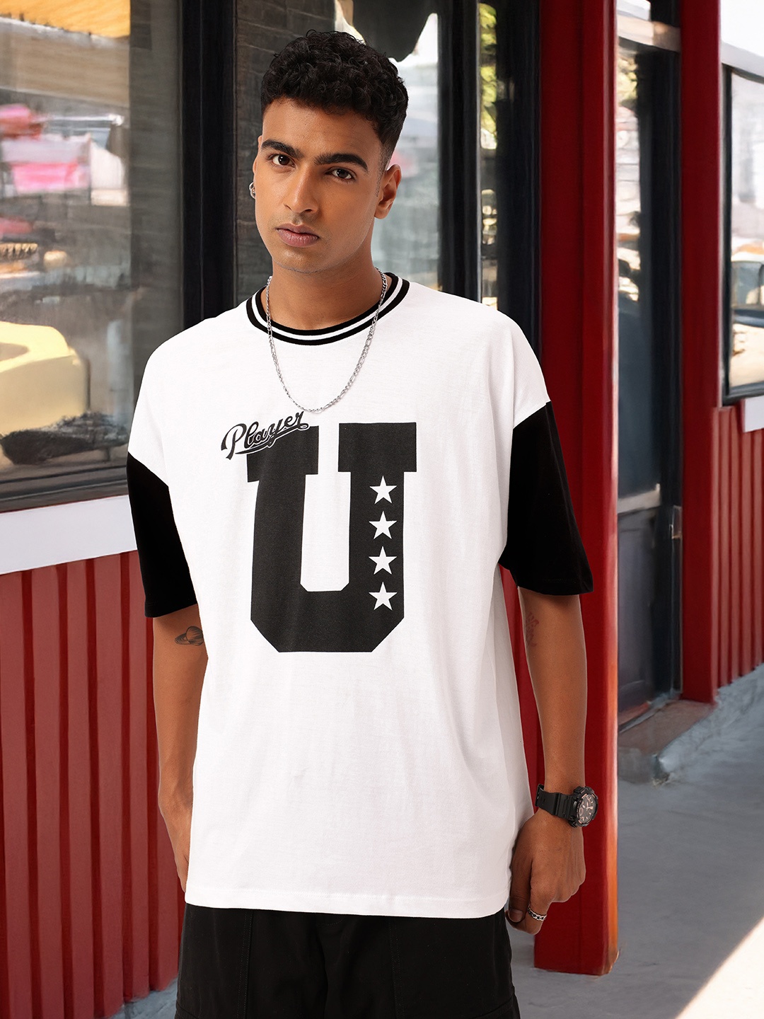 

Kook N Keech Back To Varsity Block Relaxed Fit Tshirt, White