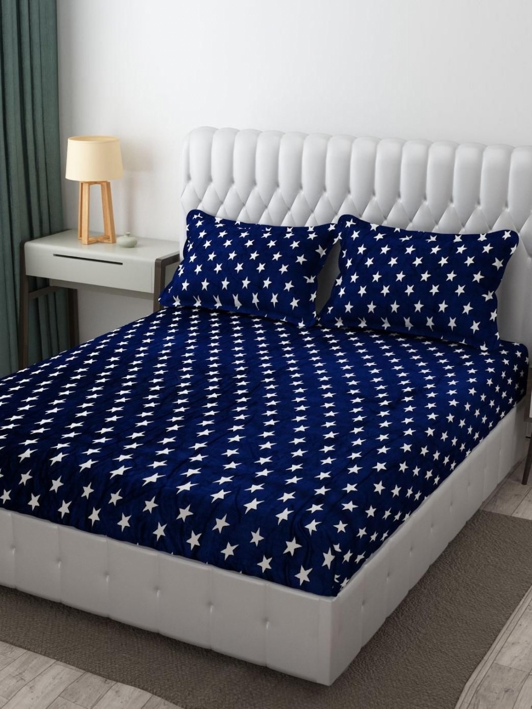 

Banchmark Home Furnishings Blue Flannel 200 TC King Bedsheet Set 1.83 m x 1.98 m x 25 cm