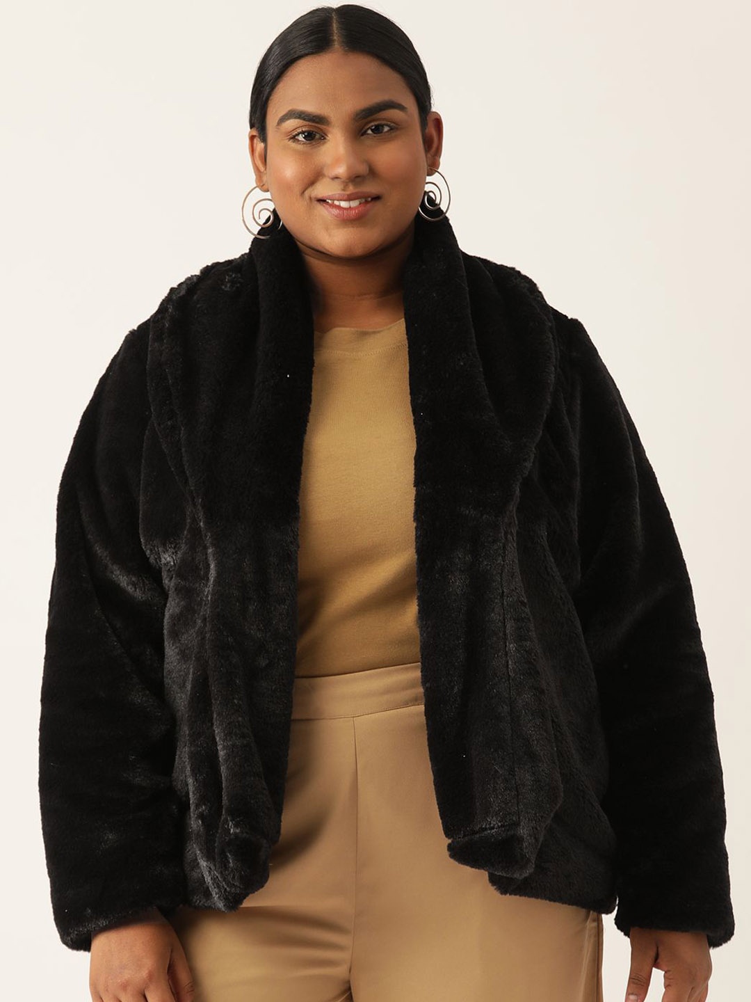 

theRebelinme Women Open Front Jacket, Black