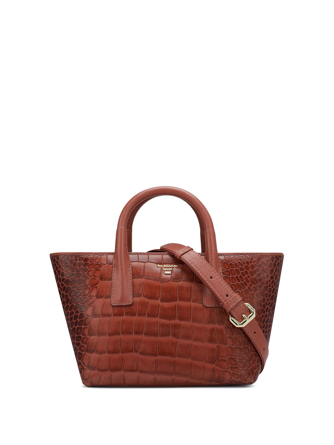 

Da Milano Textured Leather Structured Handheld Bag with Quilted, Red