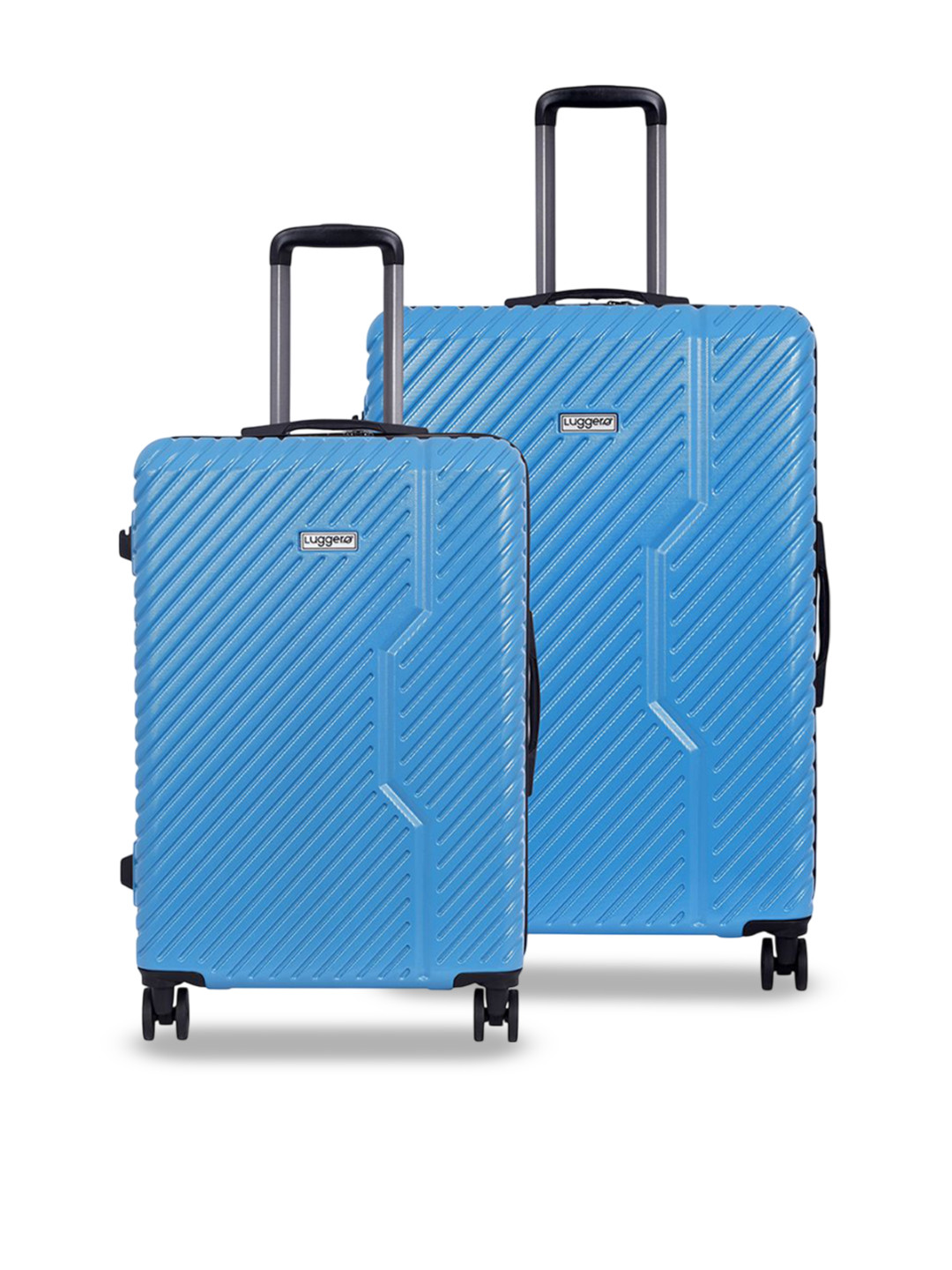 

Luggero Set Of 2 Hard Sided Large Trolley Suitcases, Blue