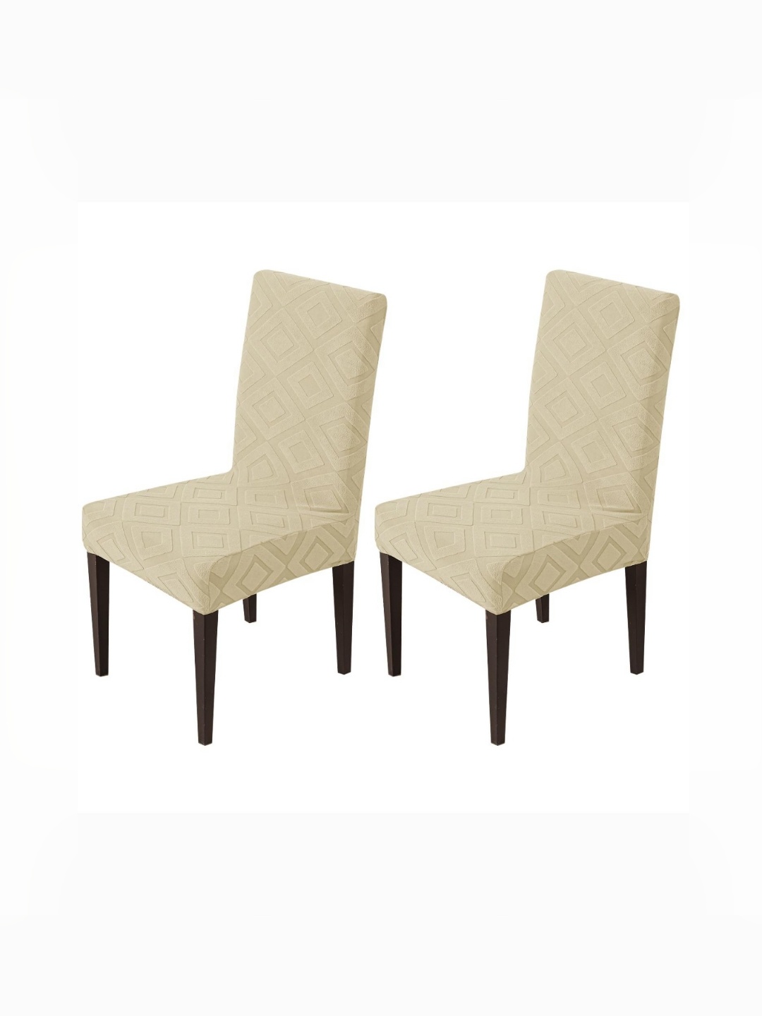 

HOUSE OF QUIRK 2-Pcs Beige Patterned 220 GSM Chair Cover