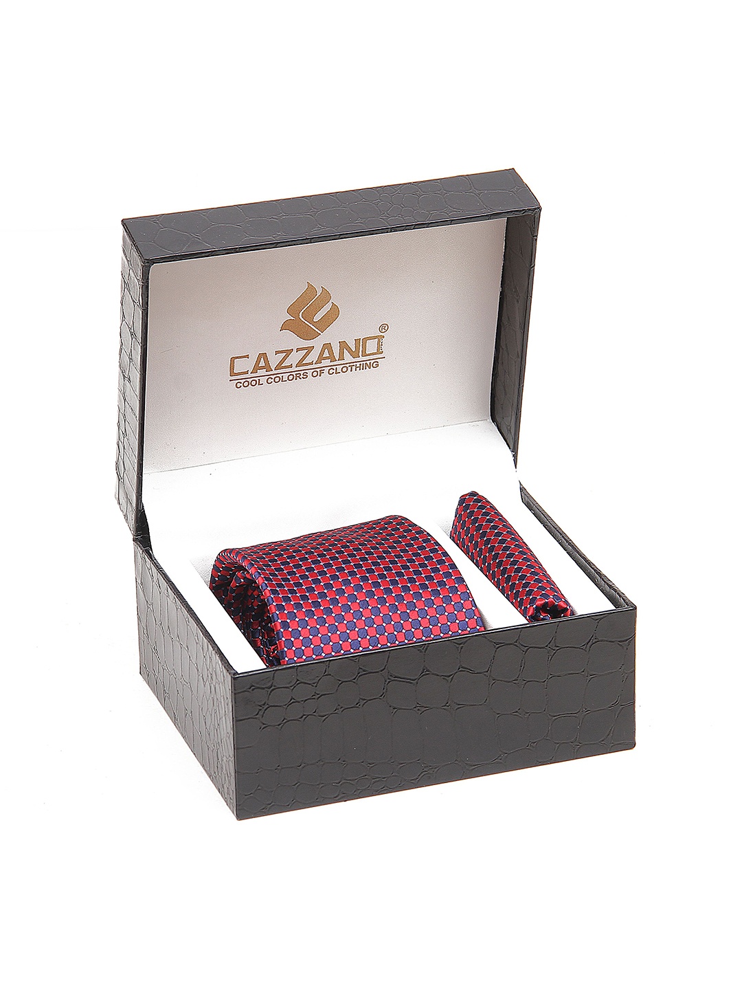 

Cazzano Men Tie and Pocket Square Accessory Gift Set of 2, Maroon