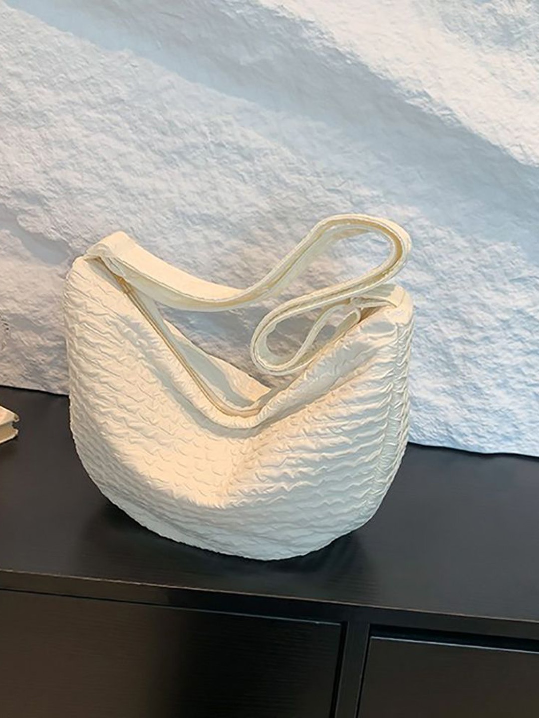 

StyleCast x Revolte Textured Hobo Bag, White