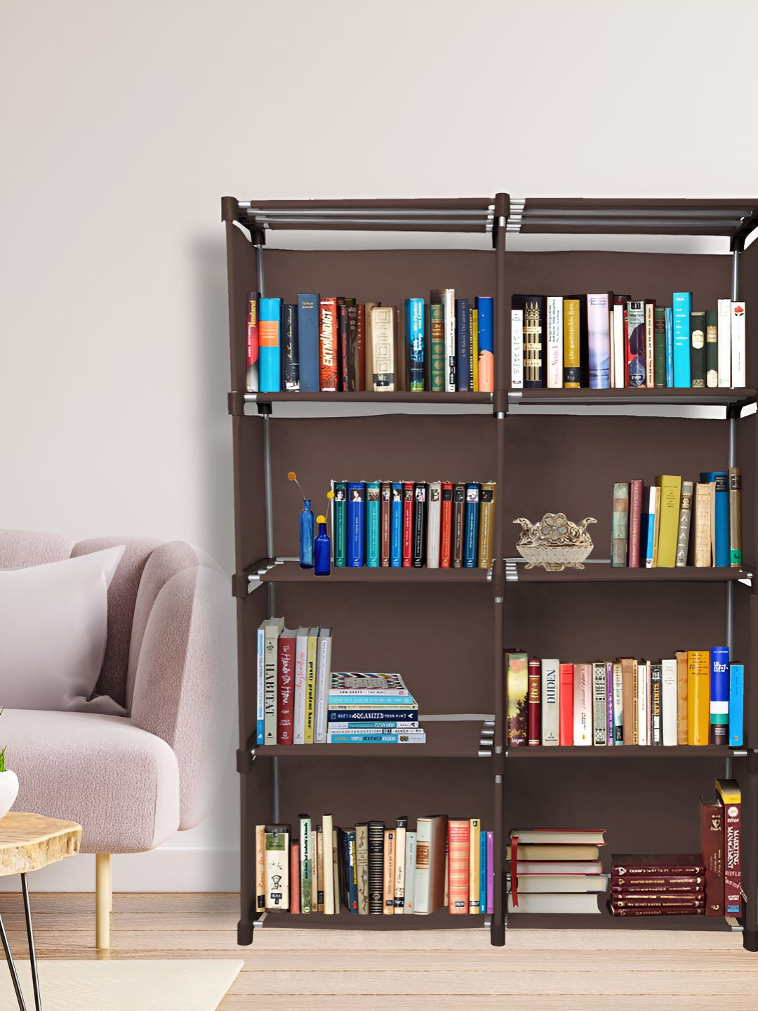 

Decent Hut Brown Free Standing Open Book Shelf