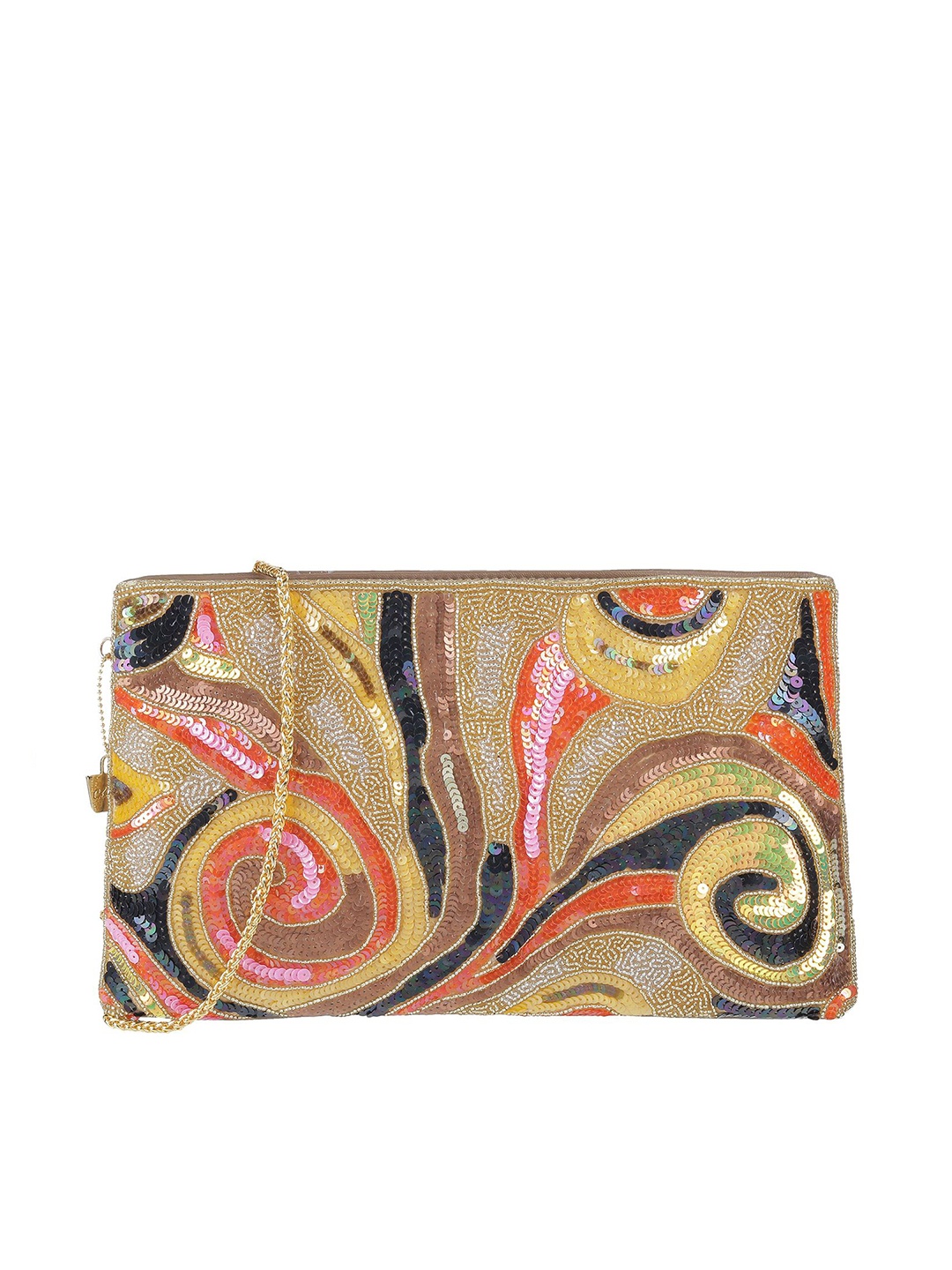 

Cheemo Textured Embellished Purse Clutch, Gold