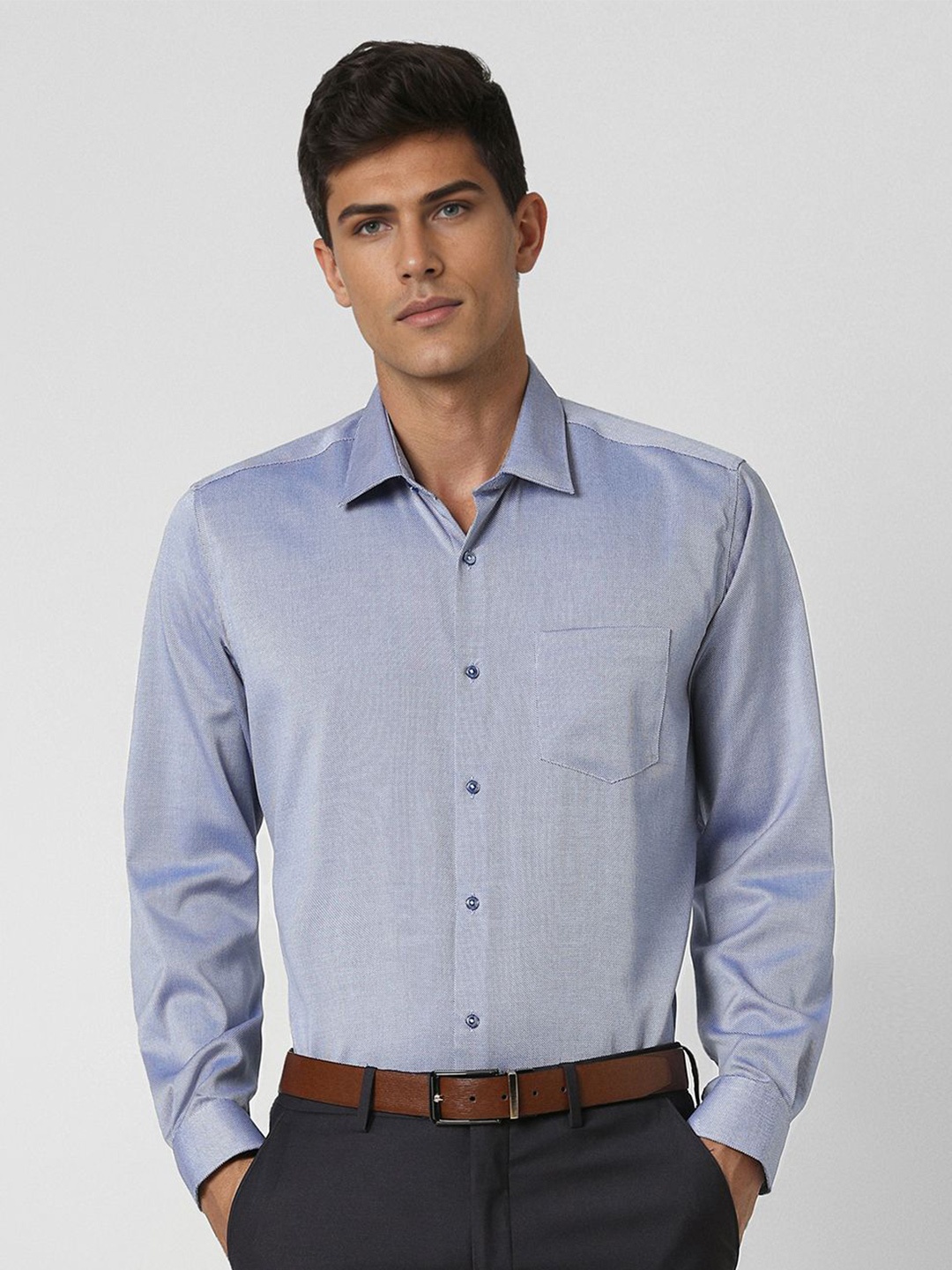 

Van Heusen Men Opaque Casual Shirt, Blue