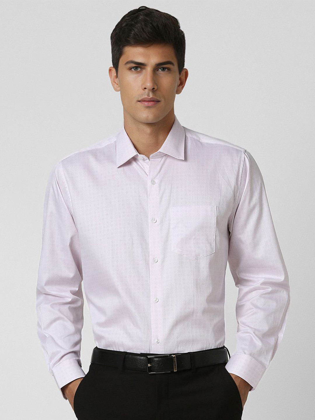 

Van Heusen Men Opaque Printed Casual Shirt, Pink