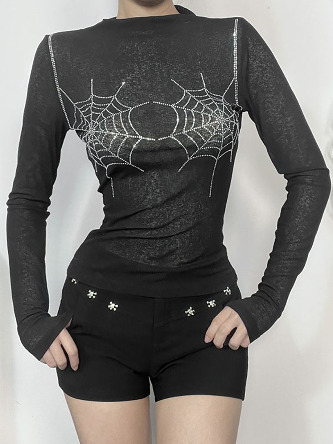 

StyleCast x Revolte Women Web Printed Regular Top, Black