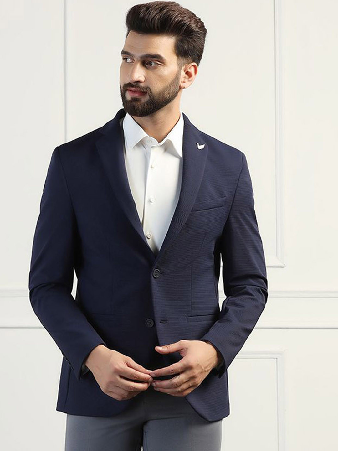 

Blackberrys Slim-Fit Single-Breasted Blazer, Navy blue