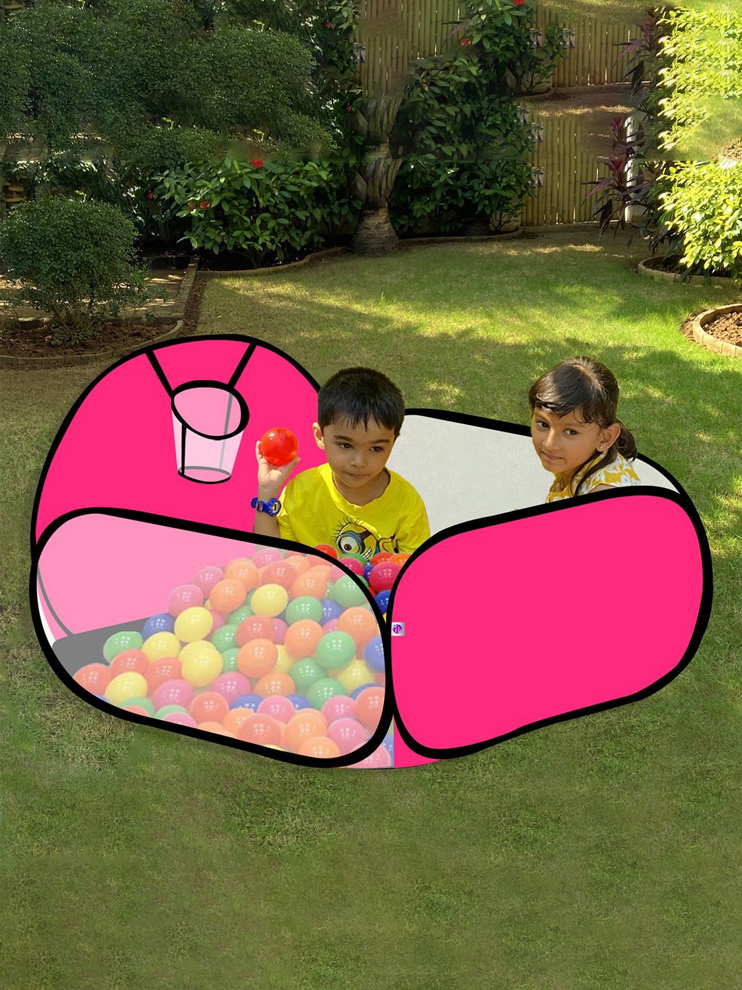 

Silver Shine Kids Foldable 20 Ball Playground Tent House, Pink