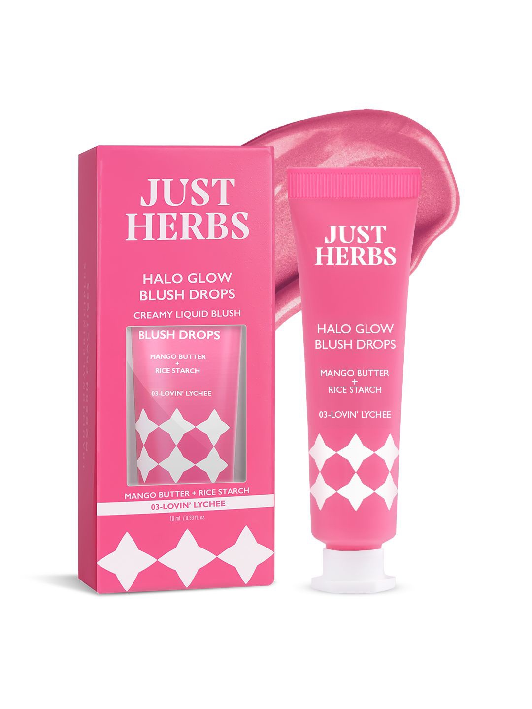 

Just Herbs Halo Glow Blush Drops with Mango Butter & Rice Starch 10ml - Lovin' Lychee 03, Pink