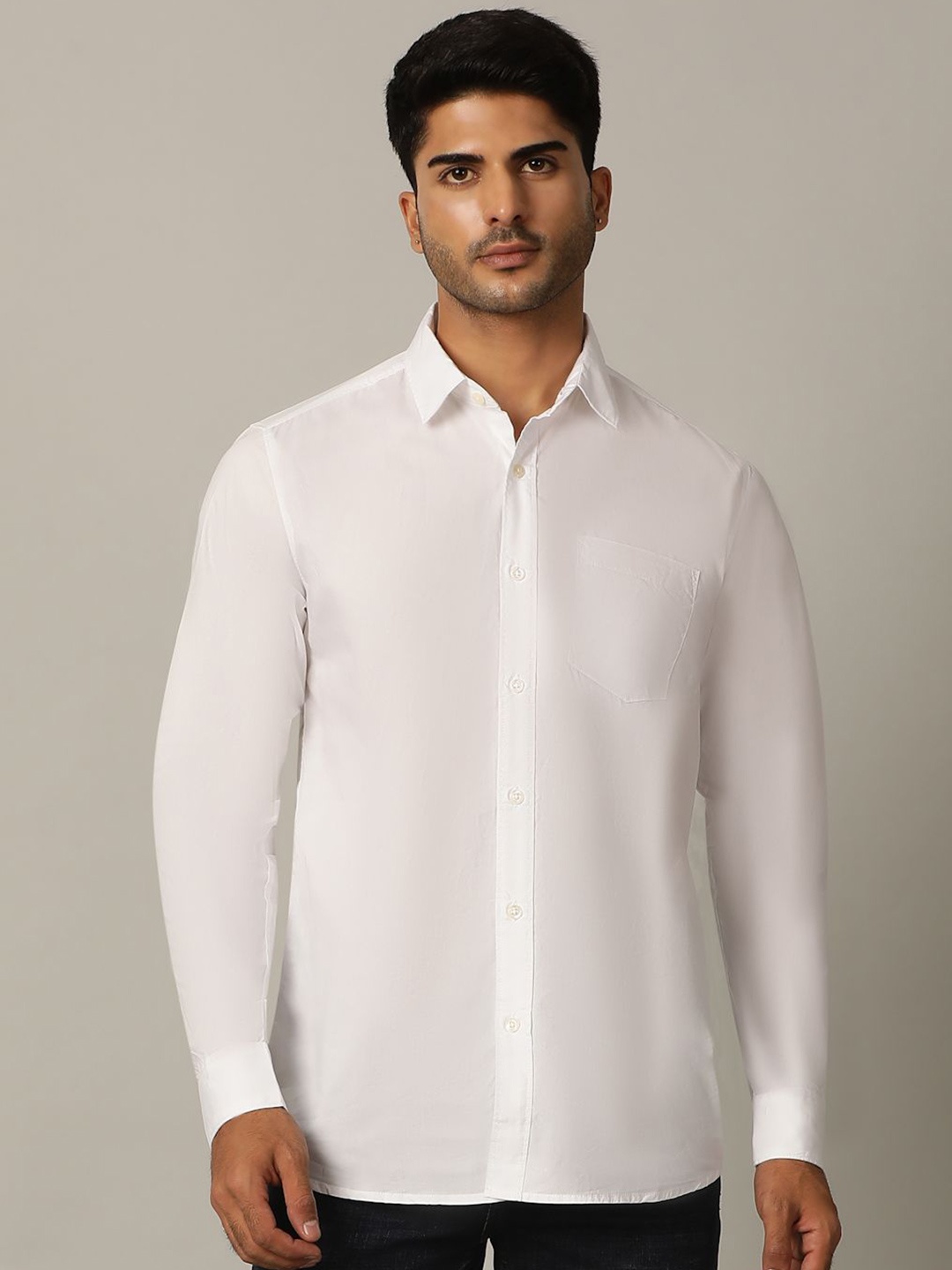 

JADE BLUE Men Slim Fit Opaque Casual Shirt, White