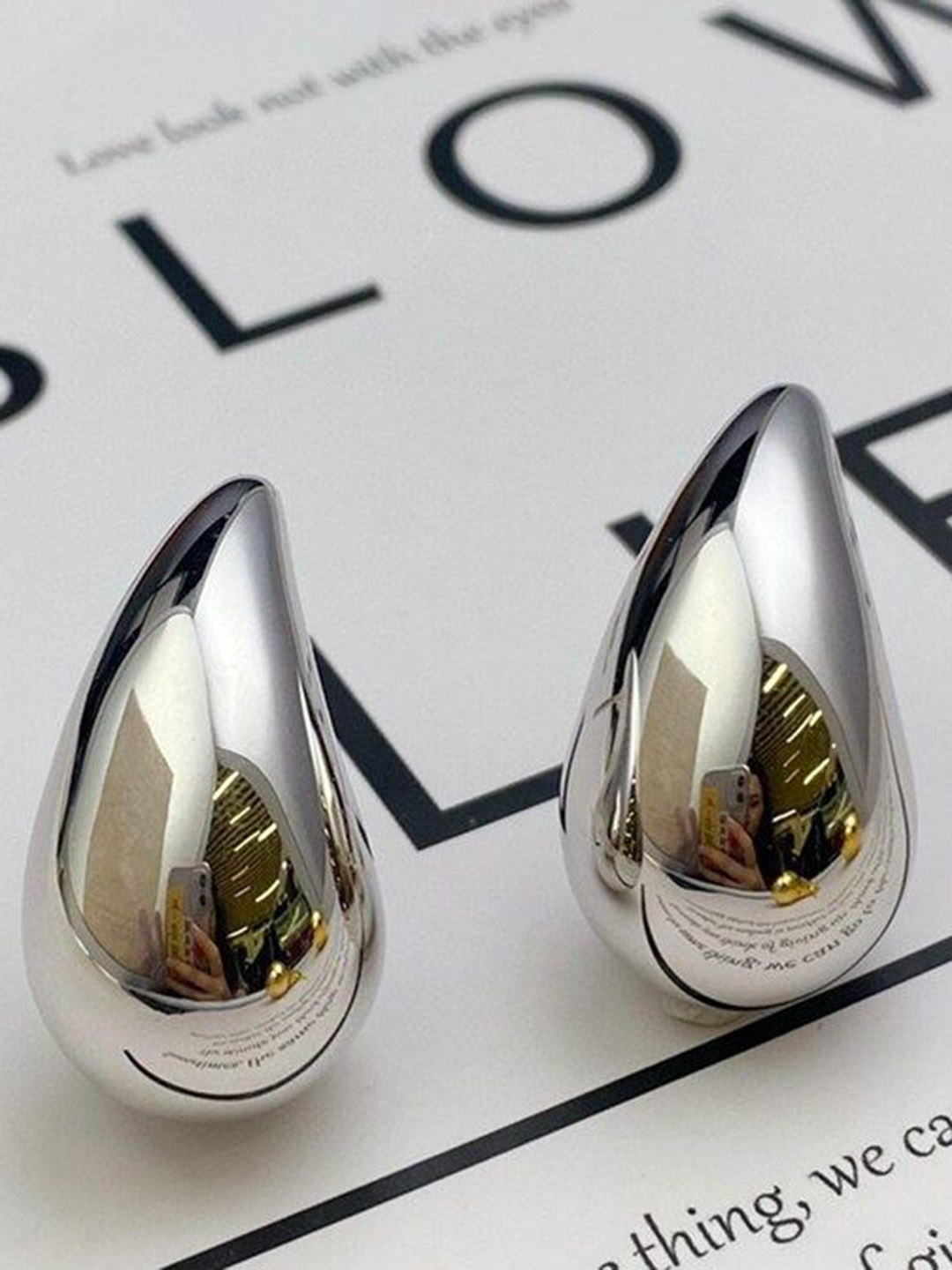 

Palli Creation Teardrop Shaped Studs Earrings, Silver