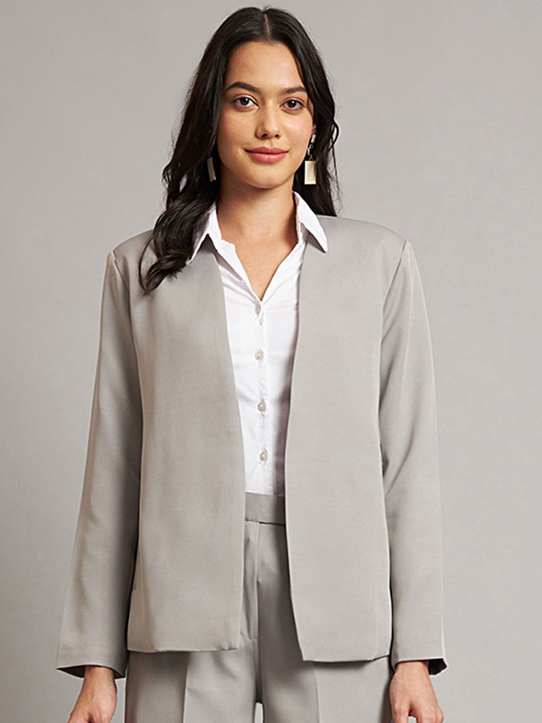 

BRINNS Front Open Blazers, Grey