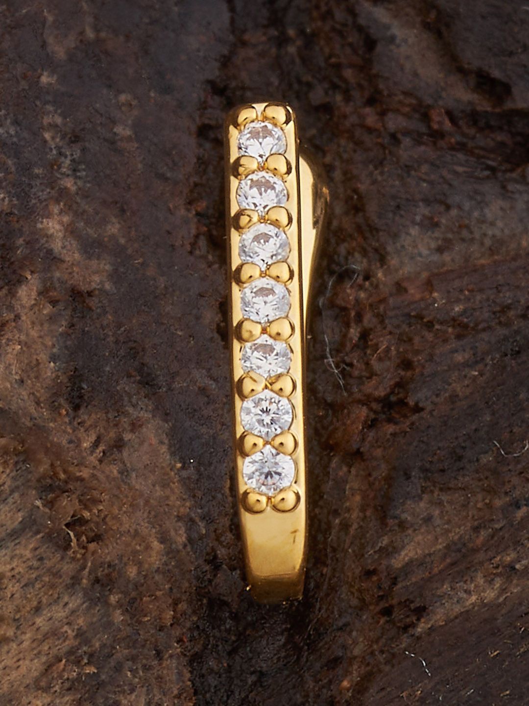 

Kushal's Fashion Jewellery Gold-Plated Cubic Zirconia Stone Studded Stud Nosepin