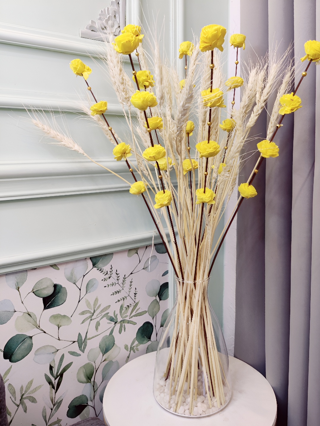 

Myntra Elegant Homes White 1 Bunch Zinnia Asparagus Artificial Flower