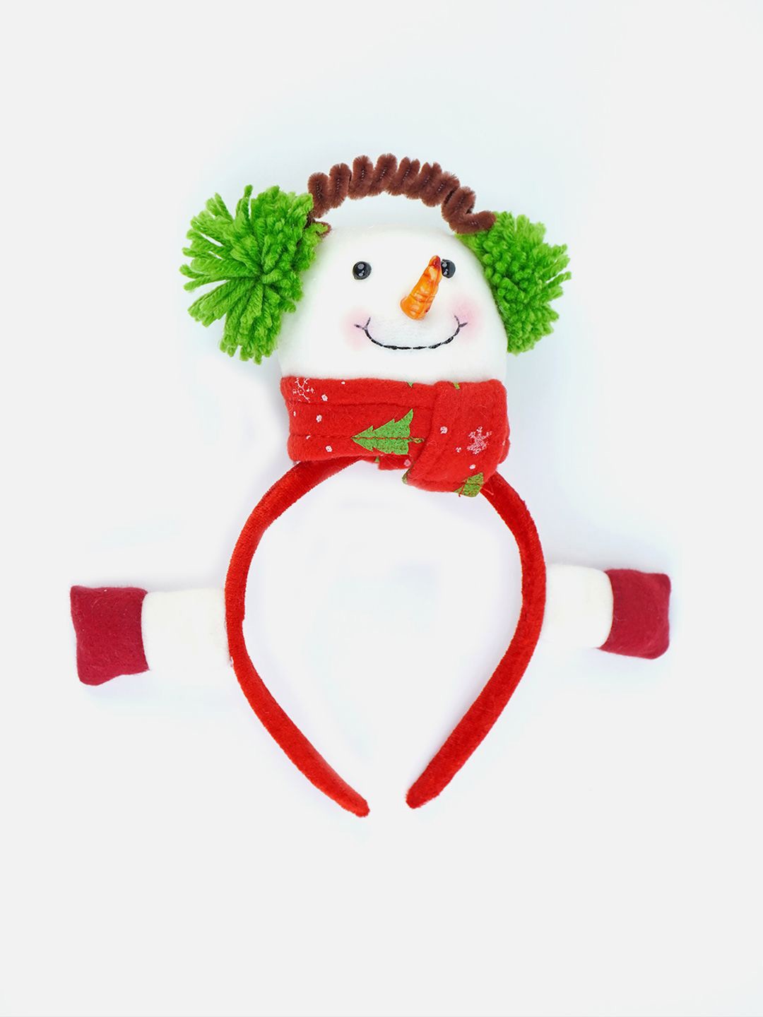 

Little Surprise Box LLP Unisex Red & Brown Textured 3d Snowman Christmas Hairband